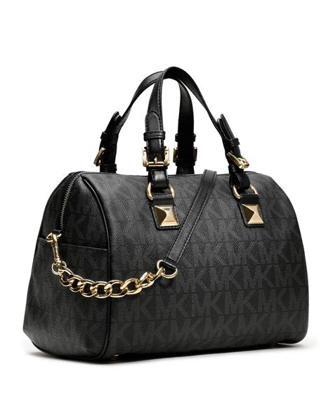 michael kors studded satchel black|michael kors grayson satchel black.